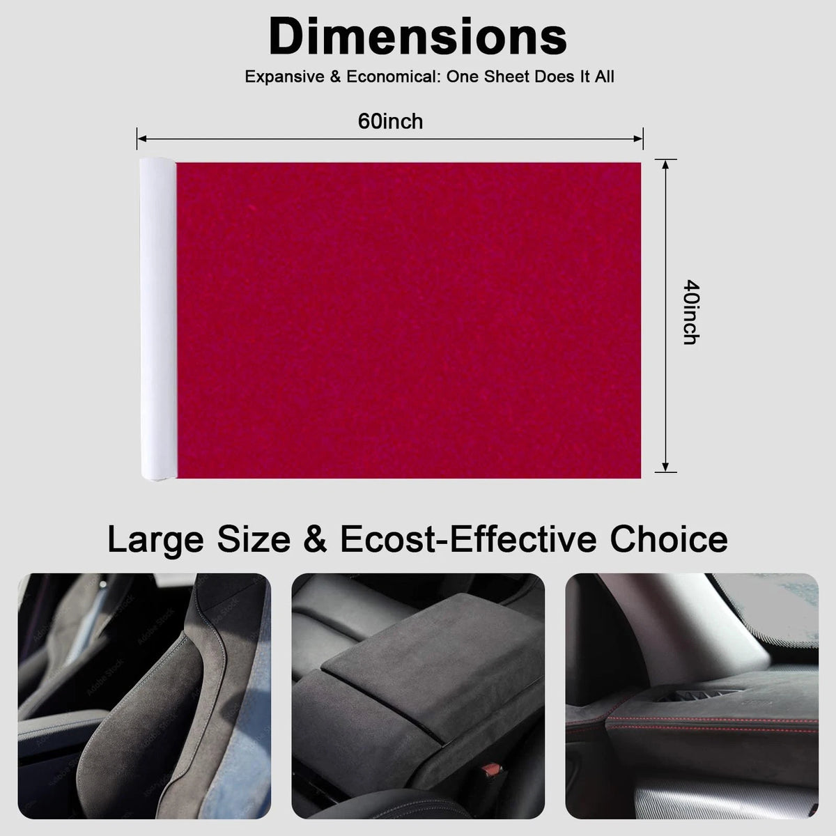 Wine Red Suede Fabric Wrap 40x60 Inch Self-Adhesive Interior Film