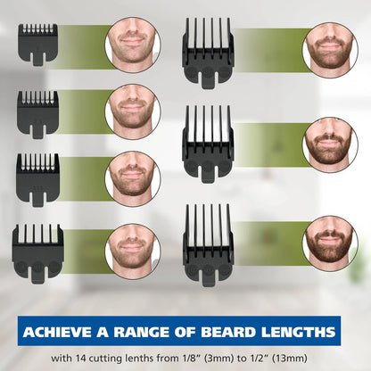 2X Wahl Groomsman Rechargeable Beard Trimmer Kit (15 Piece) - Silver/Black
