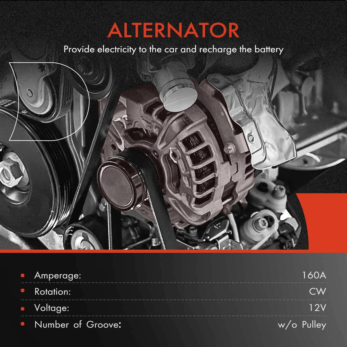 Alternator 160A for Chevy Kodiak C4500 C6500 GMC Topkick C7500 T6500