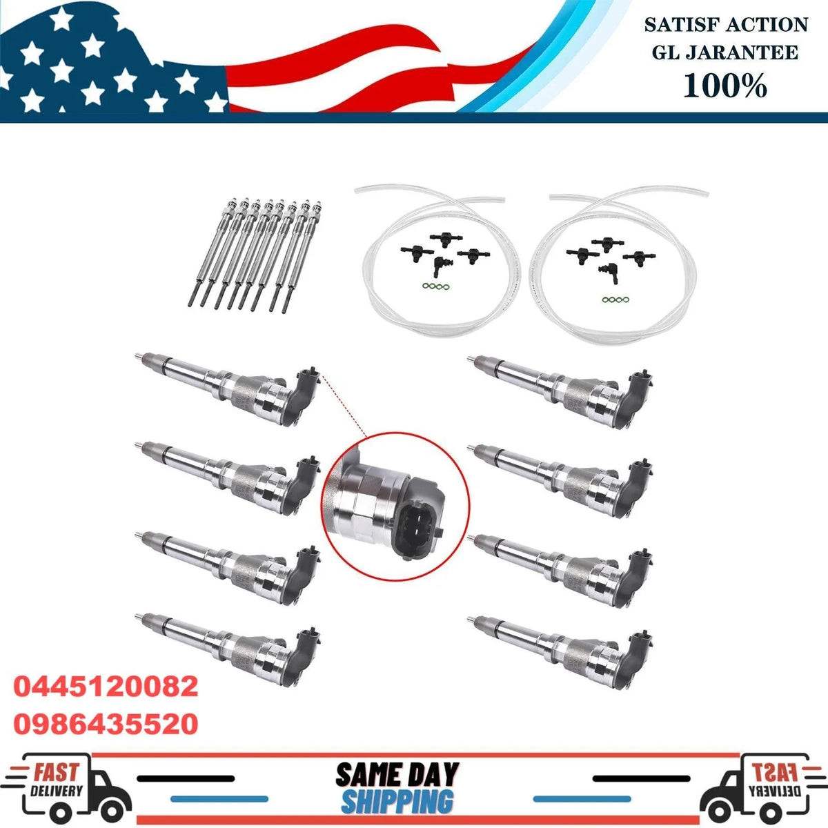 8x Diesel Fuel Injectors for GMC Duramax Silverado (2007–2010) 6.6L