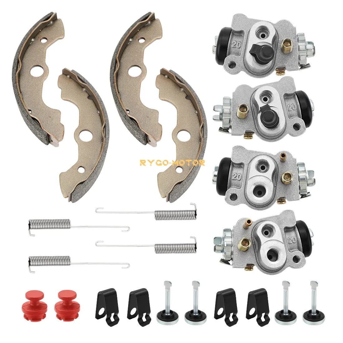 4X Front Brake Wheel Cylinders & Shoes Kit for Honda Foreman TRX450 (2000–2006)