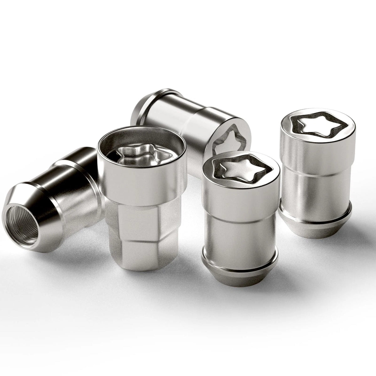 Set of 4 Chrome Acorn Cone Seat Wheel Lock Lug Nuts M12x1.5 for