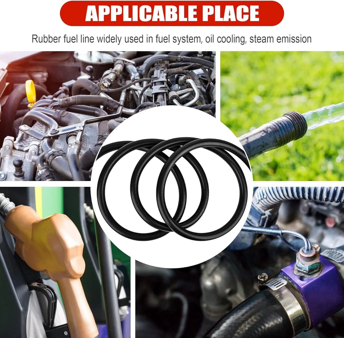 20FT 5/8in (16mm) Fuel Line Hose for Gas Lines Rubber NBR (300 PSI) Black (2010–2010)