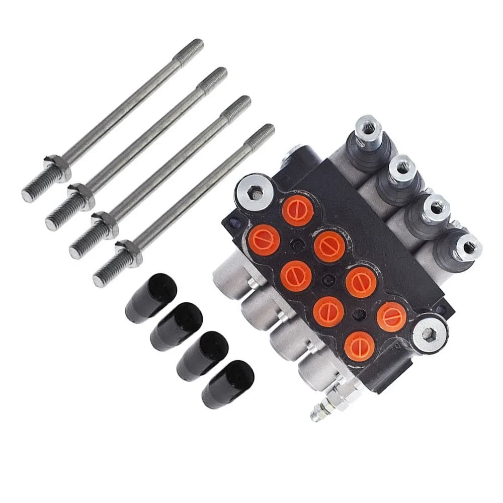 Hydraulic Monoblock Double Acting Control Valve 4 Spool 11 GPM SAE Ports