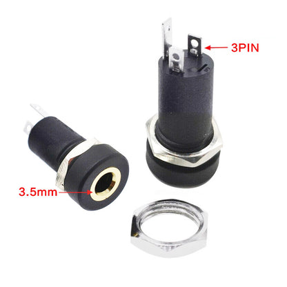 10x 3.5mm Audio Female Jack Socket 3-Pole Stereo Panel Mount Adapters