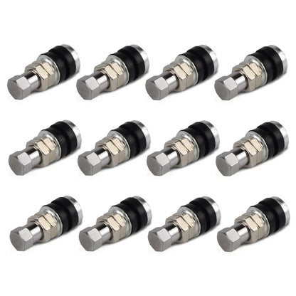 Set of 12 Chrome Tire Valve Stems for Go-karts, Hot Rods