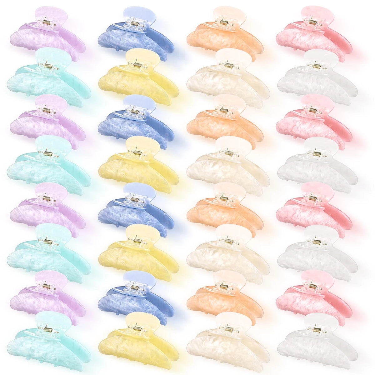 32 Pcs Large Acrylic Hair Claw Clips for Women (No Part Numbers)