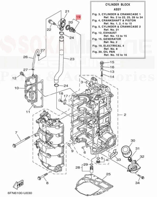 Thermostat Repair Kit for Yamaha Outboard (6EK-12411-00, 6EK-12412-00)