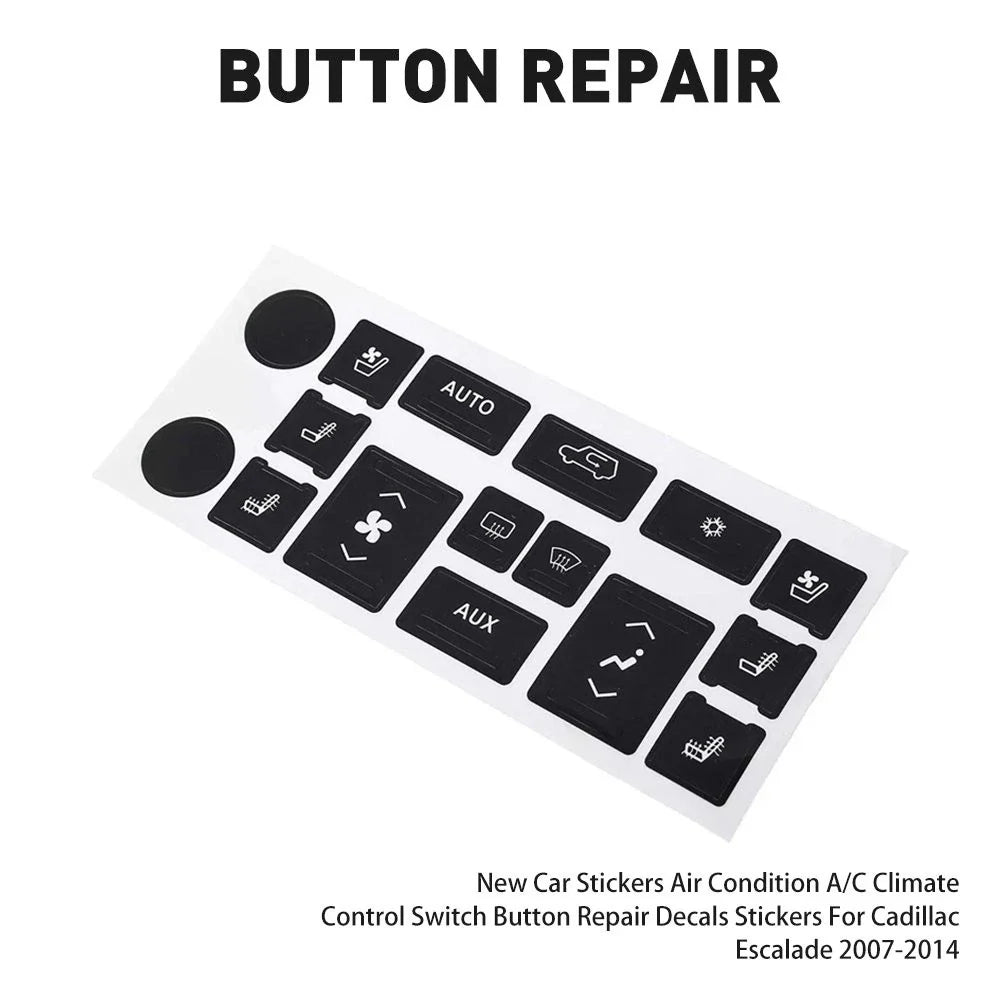 Set of 2 Climate Control & Radio Button Repair Decals for Cadillac Escalade (H)