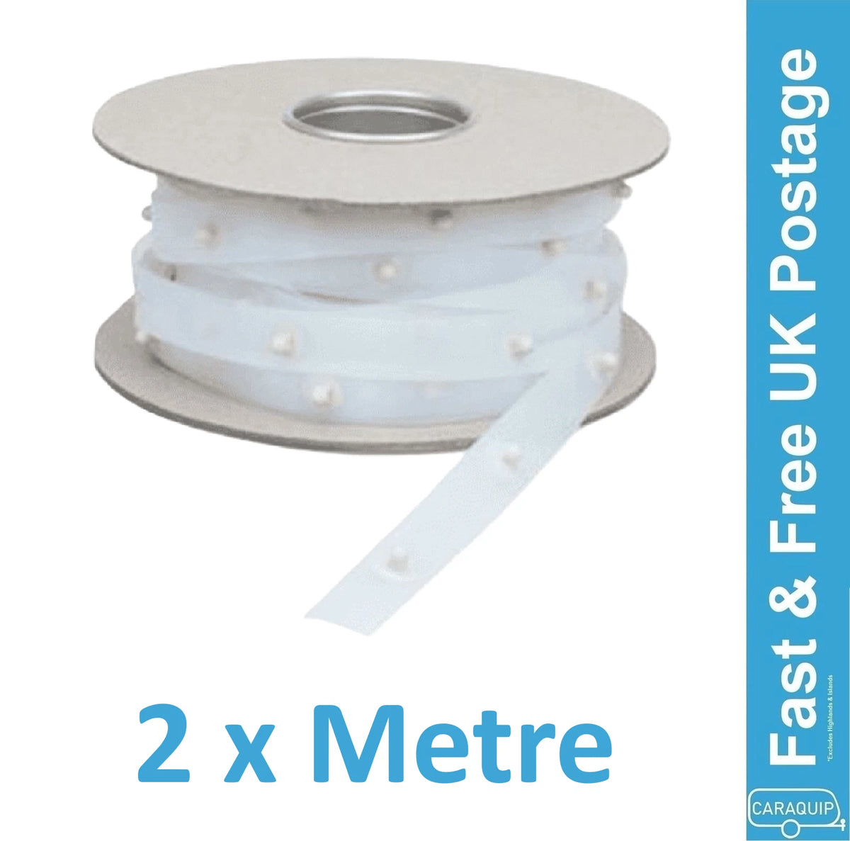 2M Swish Visa Curtain Popper Tape for Caravan Motorhome Campervan (SW800)