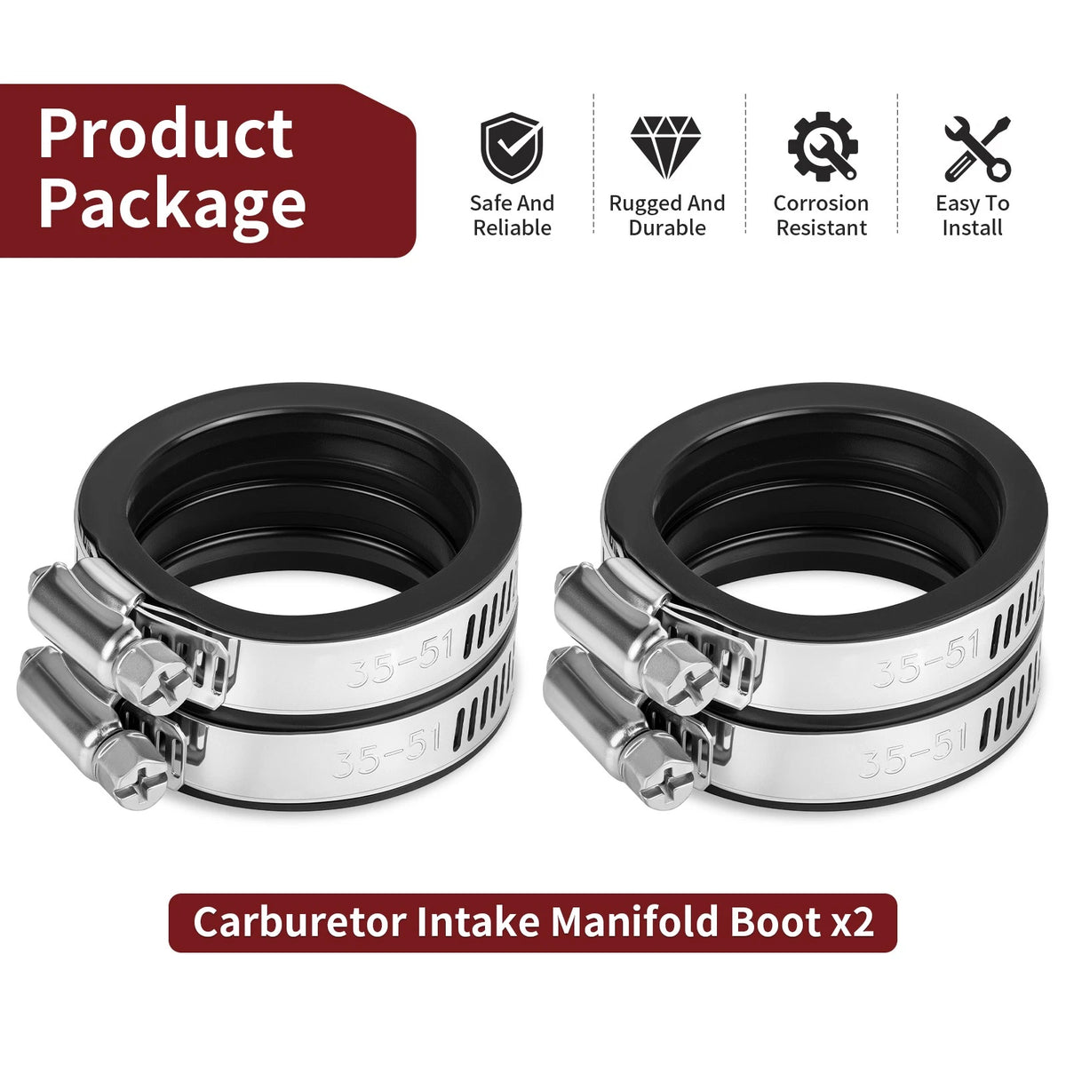 2X Carburetor Intake Manifold Boots for Honda Shadow 700 VT700C (1984–1987) 16211-ME9-000