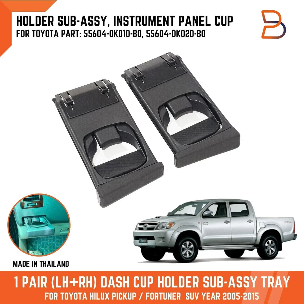 DASH CUP HOLDER ASSY TRAY for TOYOTA HILUX VIGO (2005-2015)