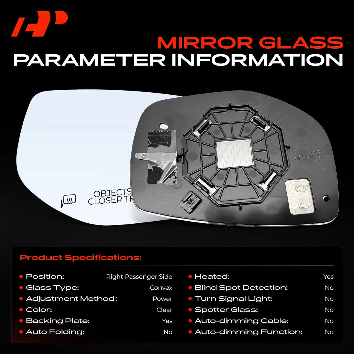 Passenger Side Mirror Glass for Subaru Outback Legacy (91039AN03A, SU1325116)