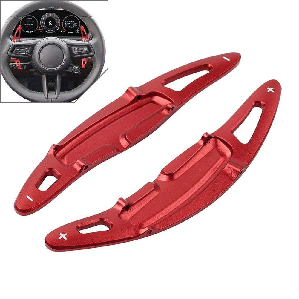 Steering Wheel Shift Paddle Shifter Extension for Porsche Macan Panamera 911 (2014–2023) Red