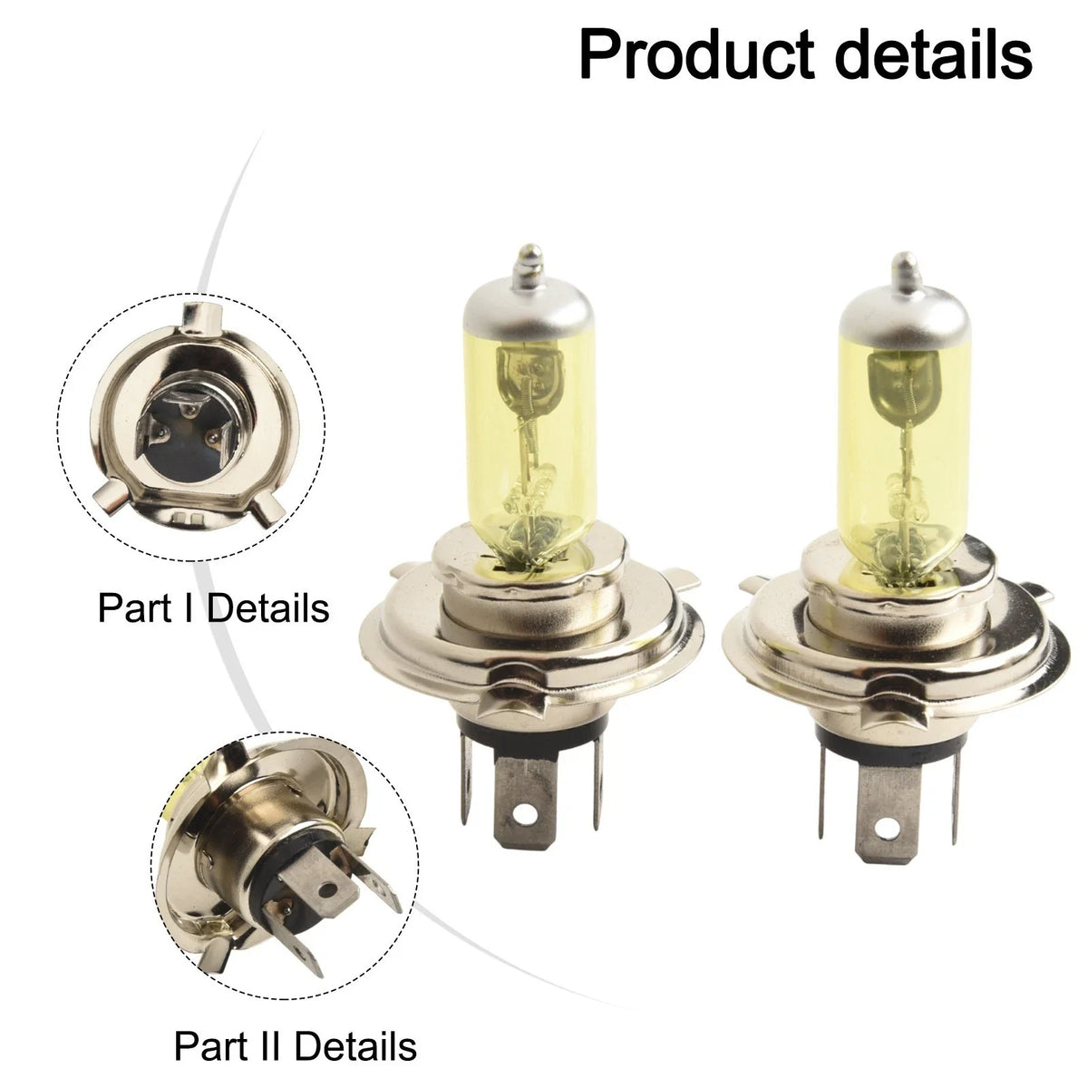 2x H4 55W 5000K Xenon Gas Halogen Head Lamp Bulbs for Cars (Universal)