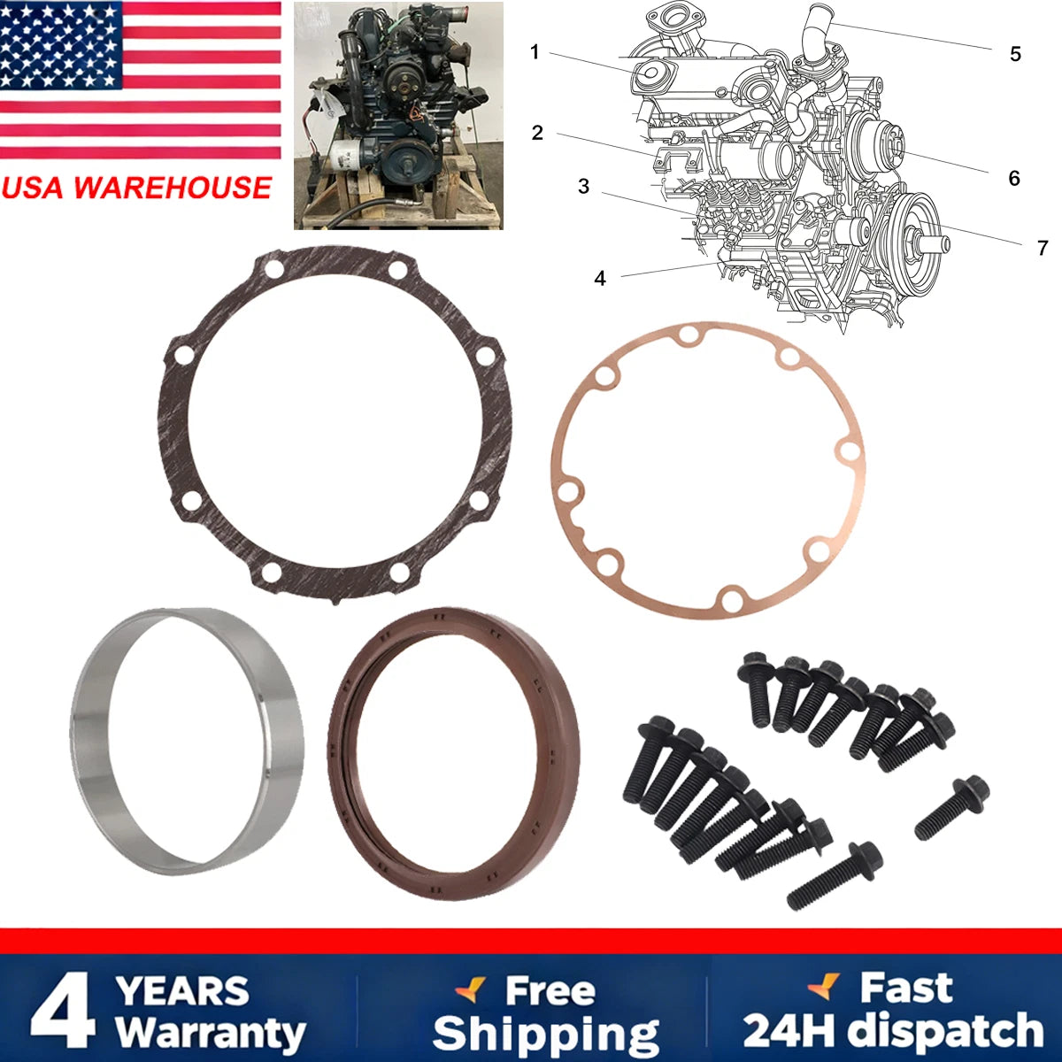 Complete Rear Oil Seal Hardware for 25-37385-02 25-39890-00 25-38717-00 25-39376-00