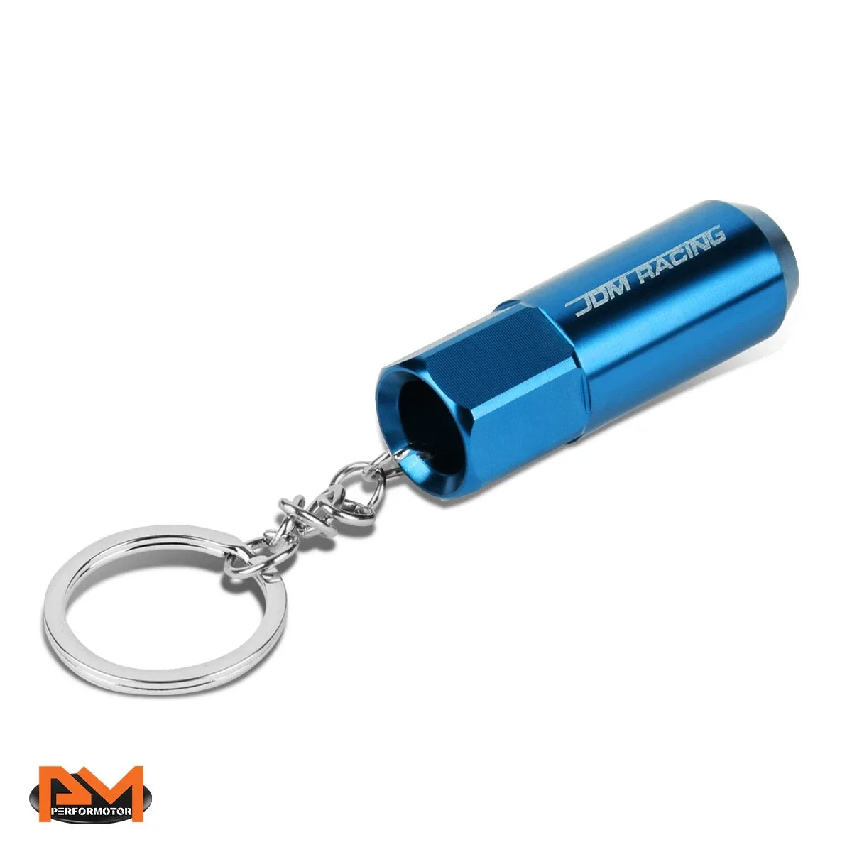 JDM Racing Wheel Lug Nut Keychain - Anodized Baby Blue Aluminum