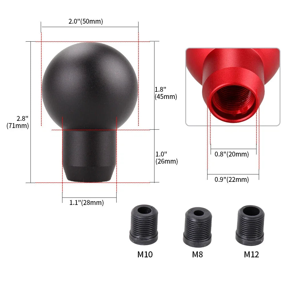 Round Ball Shift Knob Universal Shifter Manual JDM Aluminum MT Gear