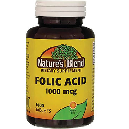 Folic Acid 1000 mcg Tablets for Nature's Blend (Pack of 1)