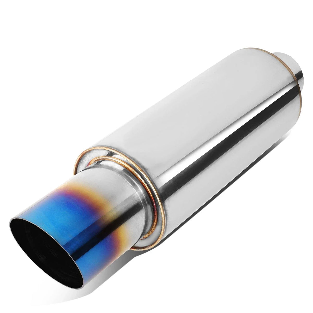 3"OD Titanium Burnt Tip Exhaust Muffler for Universal Fit (Tig Weld)