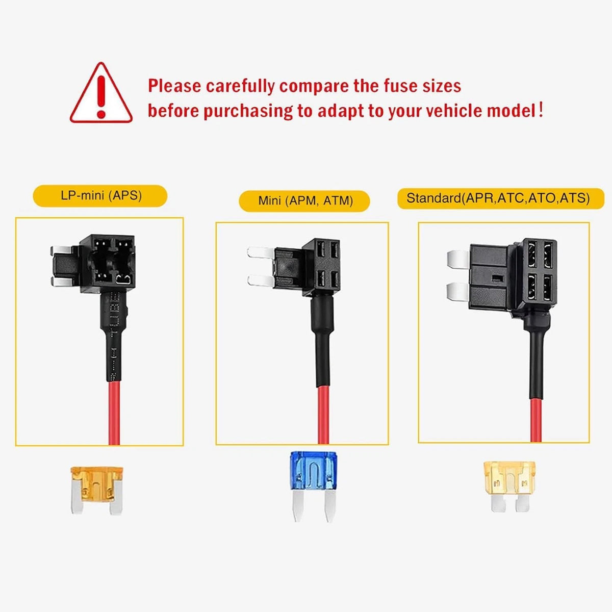 1M Car Cigarette Lighter with Fuses Kit Add-A-Circuit TAP Adapter Lead (cigrette lighter-middle)