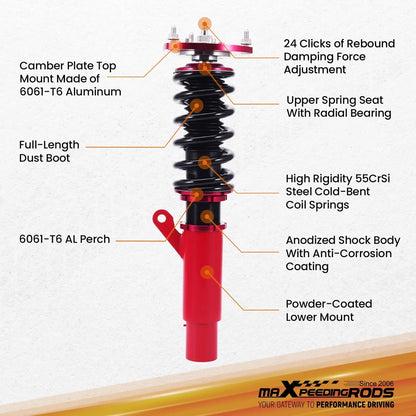 24 Level Damper Coilover Lowering Kit for VW Jetta MK7 (2019–2024) / Golf 7 GTI (2015–2019)
