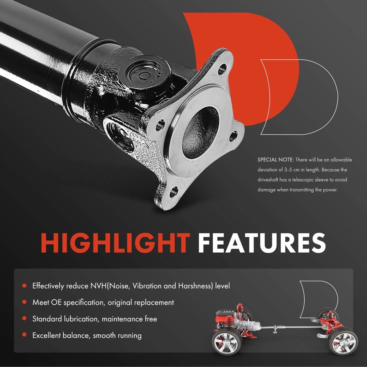 Rear Driveshaft Prop Shaft Assembly for Mazda CX-3 (2016–2021) KH3025100, KH3025100A, 657072