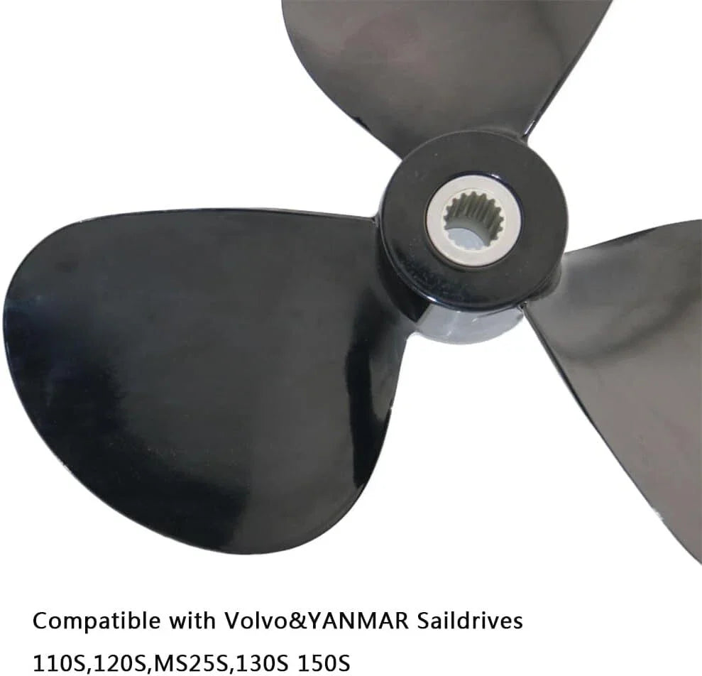 Propeller 16x14 LH for Volvo Penta Yanmar Saildrive (110S-150S) 3 Blades 17 Tooth