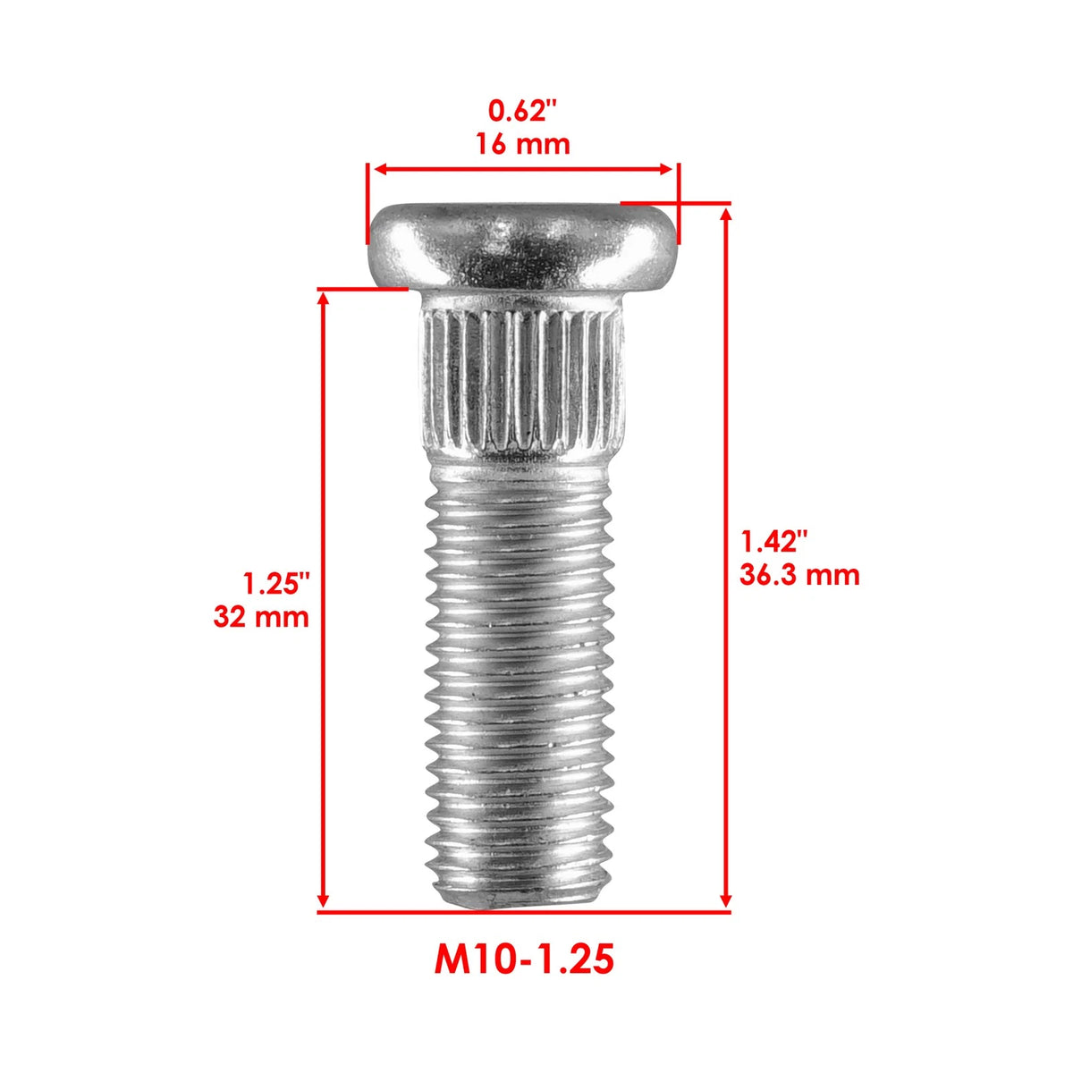 Set of 4 Rear Wheel Hub Stud Bolts for Honda TRX300 TRX300FW (1988–2000) BL102A1030