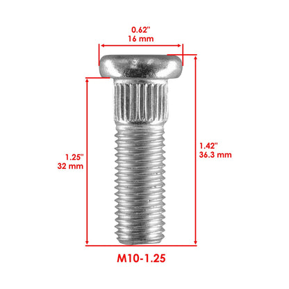 Set of 4 Rear Wheel Hub Stud Bolts for Honda TRX300 TRX300FW (1988–2000) BL102A1030