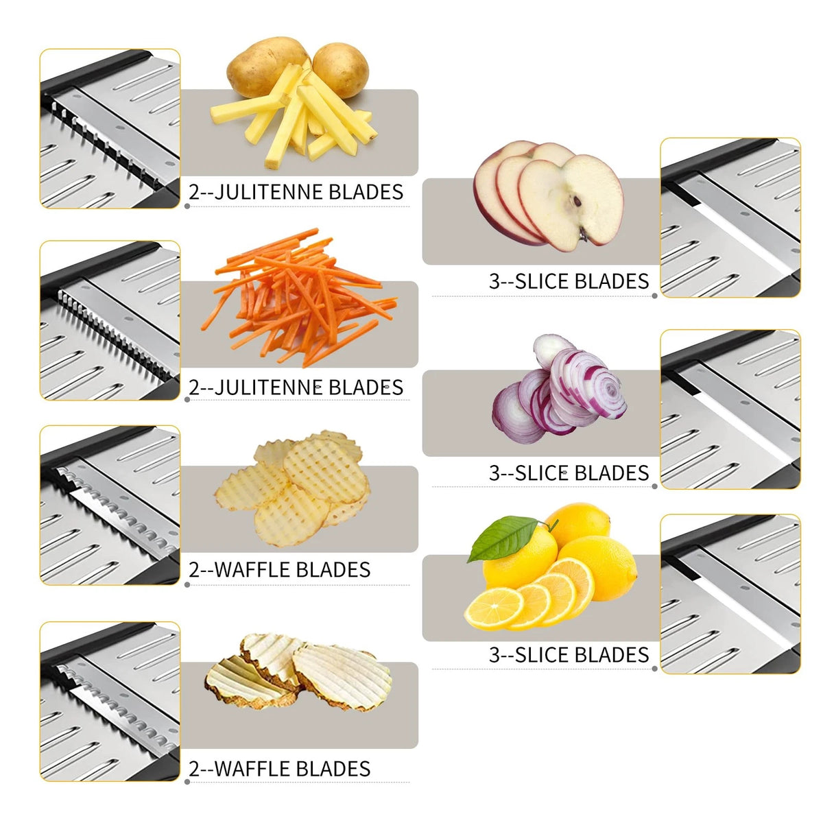 Adjustable Mandoline Food Slicer for Kitchen - Extra Large, Gray