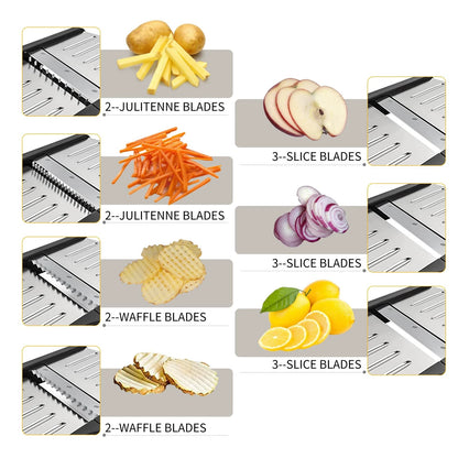 Adjustable Mandoline Food Slicer for Kitchen - Extra Large, Gray