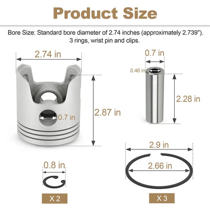 Piston & Ring Assembly 22001-82 for Columbia Golf Cart (1982–1995)