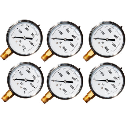 6X 0-5000 PSI Liquid Filled Pressure Gauge for Various Applications