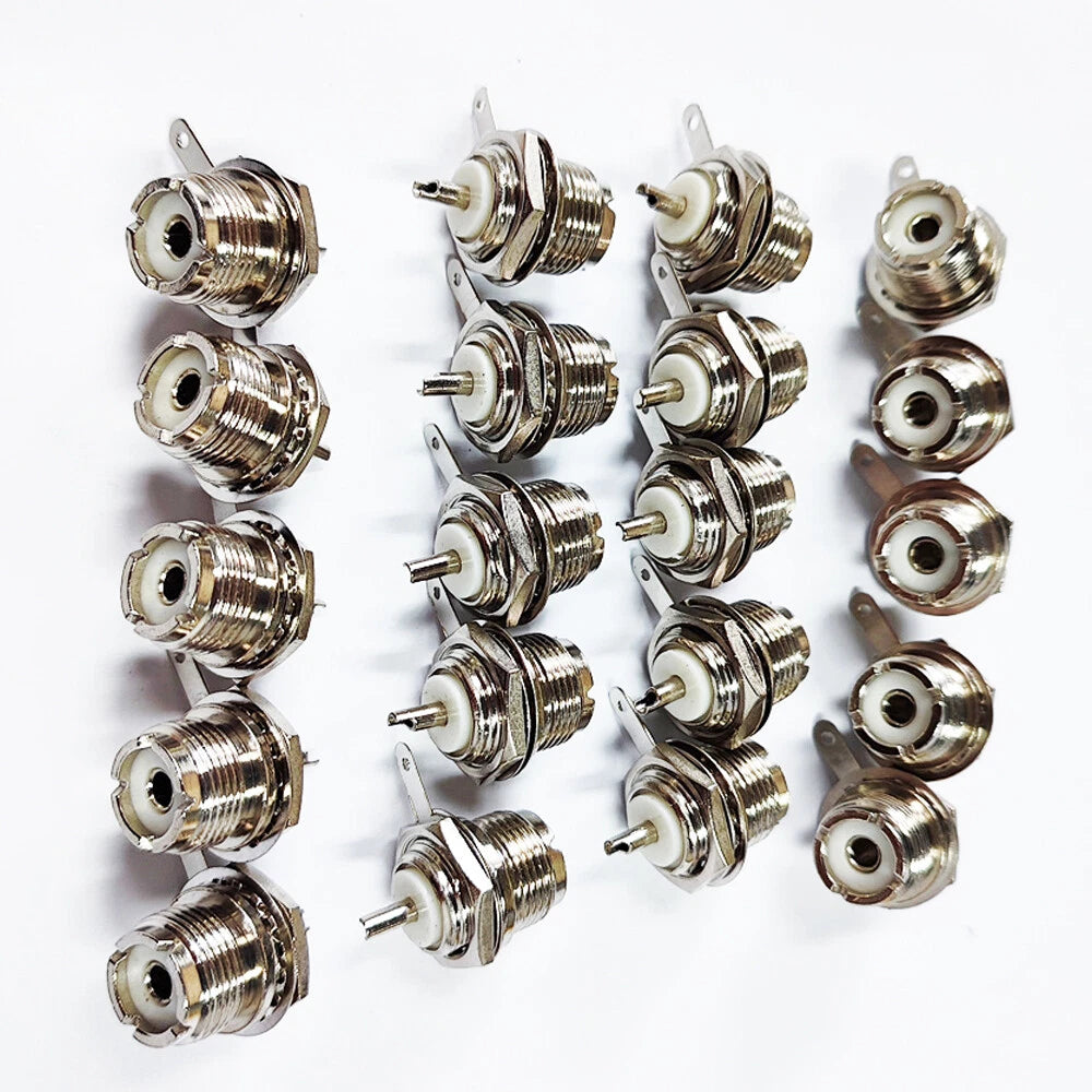 20Pcs SO-239 Female UHF Jack Round Solder Chassis Mount Connector