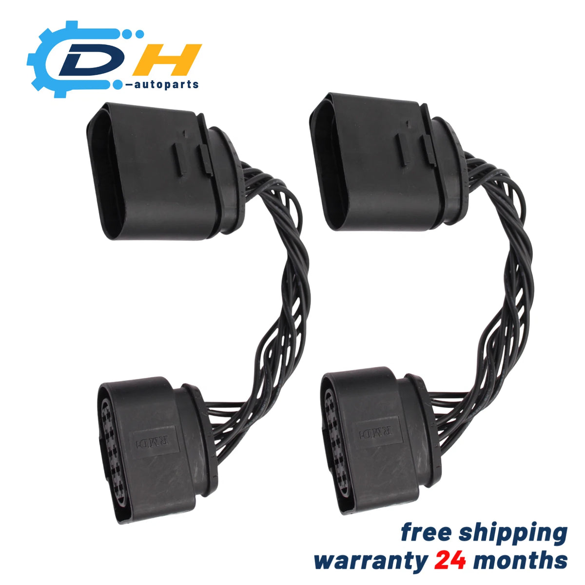 2X Xenon Headlight Wiring Harness Connector Plug Adapter for Audi (2010–2014) - 1J0 973 737, 1J0-973-737, 1J0973737