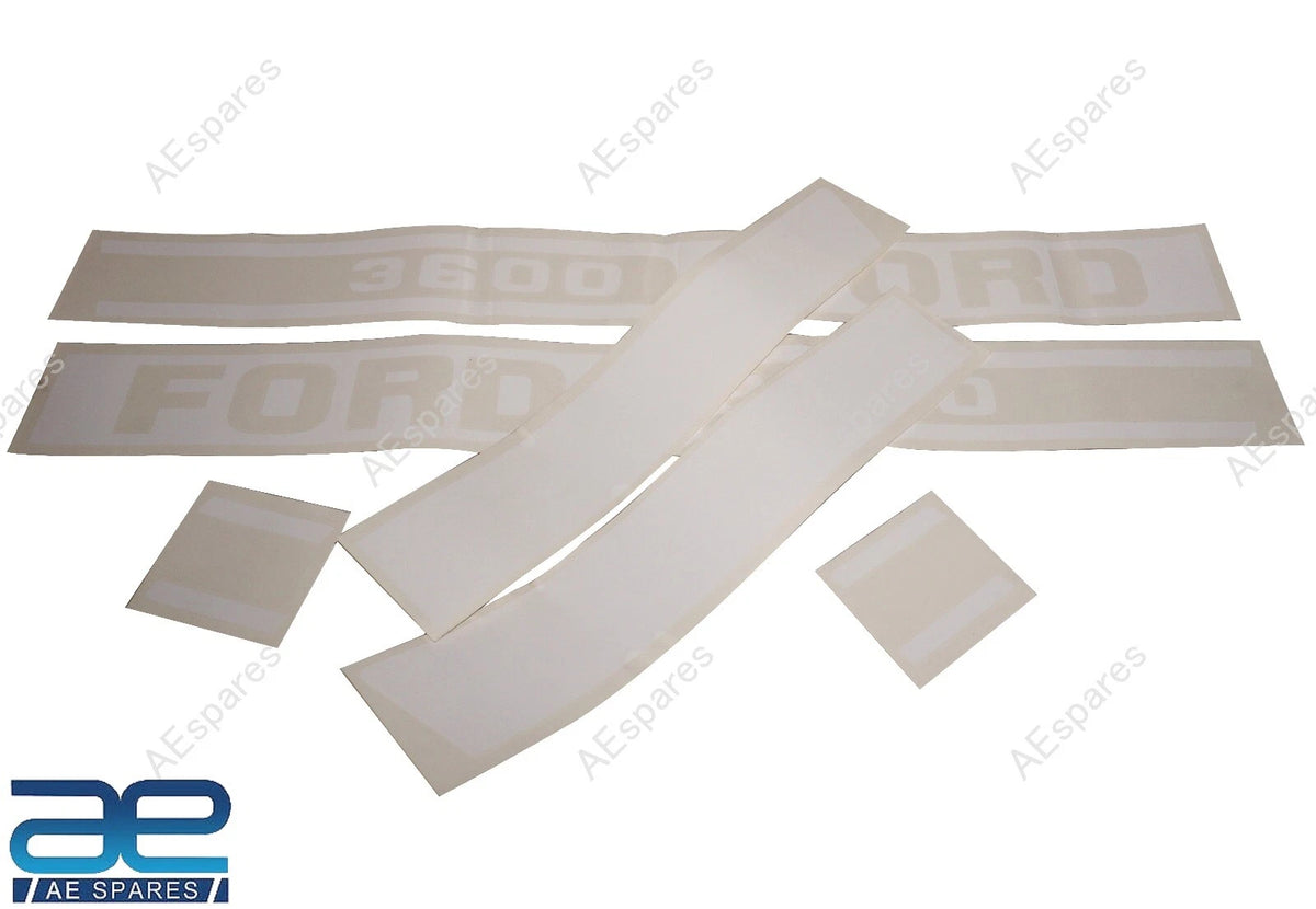 Set of 2 White Hood Decal Emblems for Ford 3600 Tractor