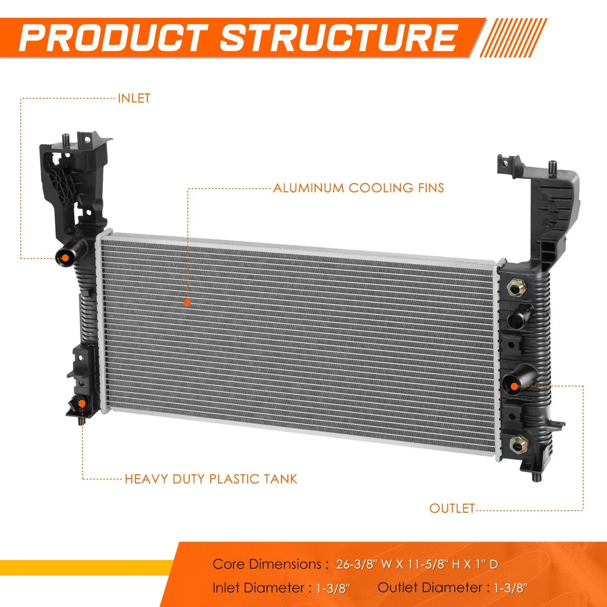 Full Aluminum Core Cooling Radiator for Ford Edge (2012–2014) DPI-13356