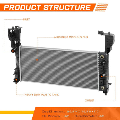 Full Aluminum Core Cooling Radiator for Ford Edge (2012–2014) DPI-13356