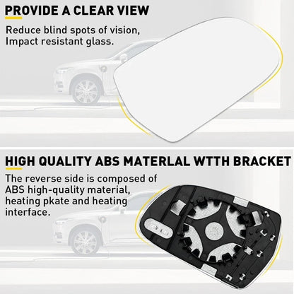 Heated Mirror Glass Right Side RH 8K0857536F for Audi A5 S5 A3 A4 (2008–2020)