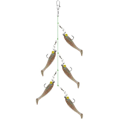 Set of 5 Soft Silicone Fishing Lures with Swivel Hook (55CM, 7CM)