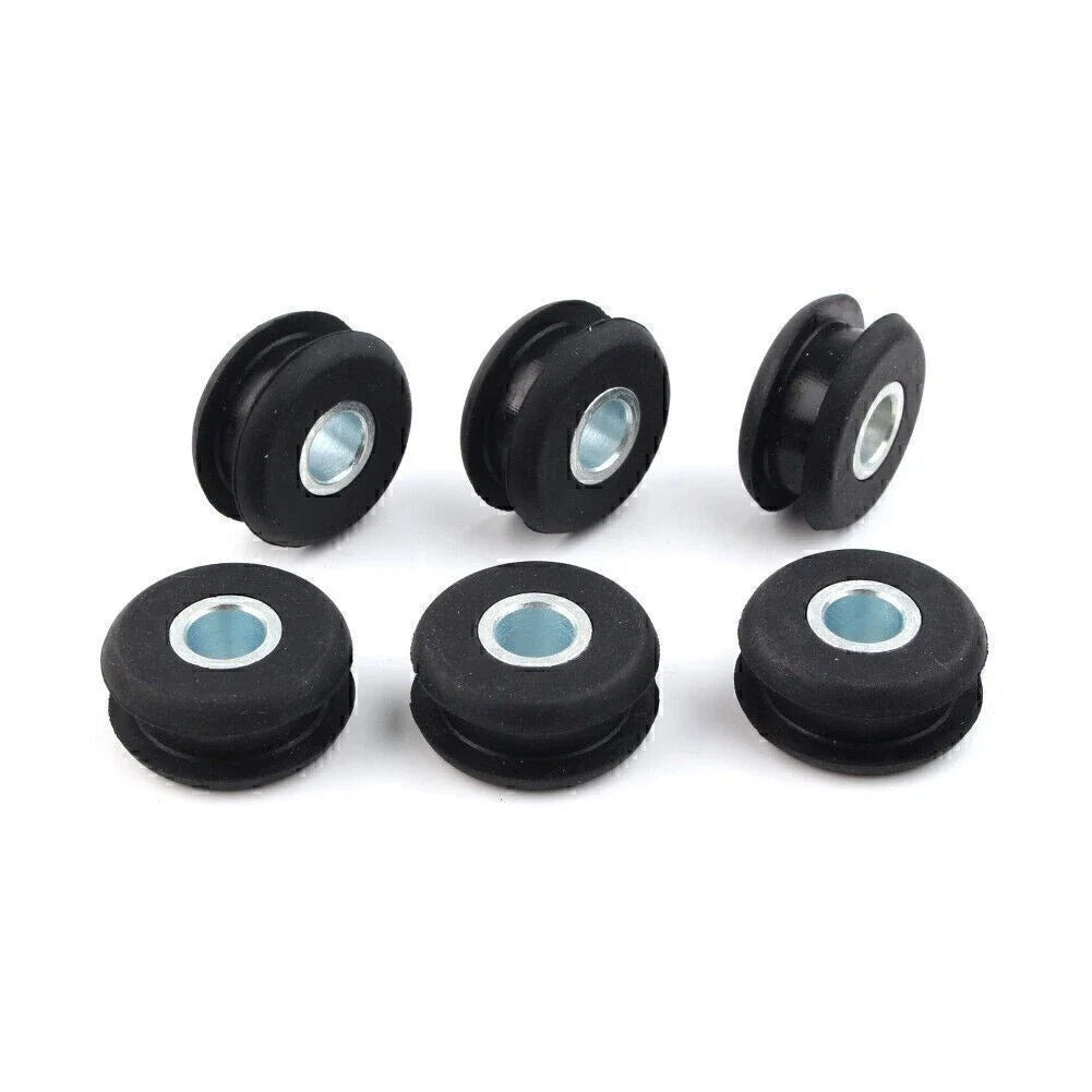 6X Black Gas Tank Mounts for Harley Softail (FXWG) - Rubber Grommets