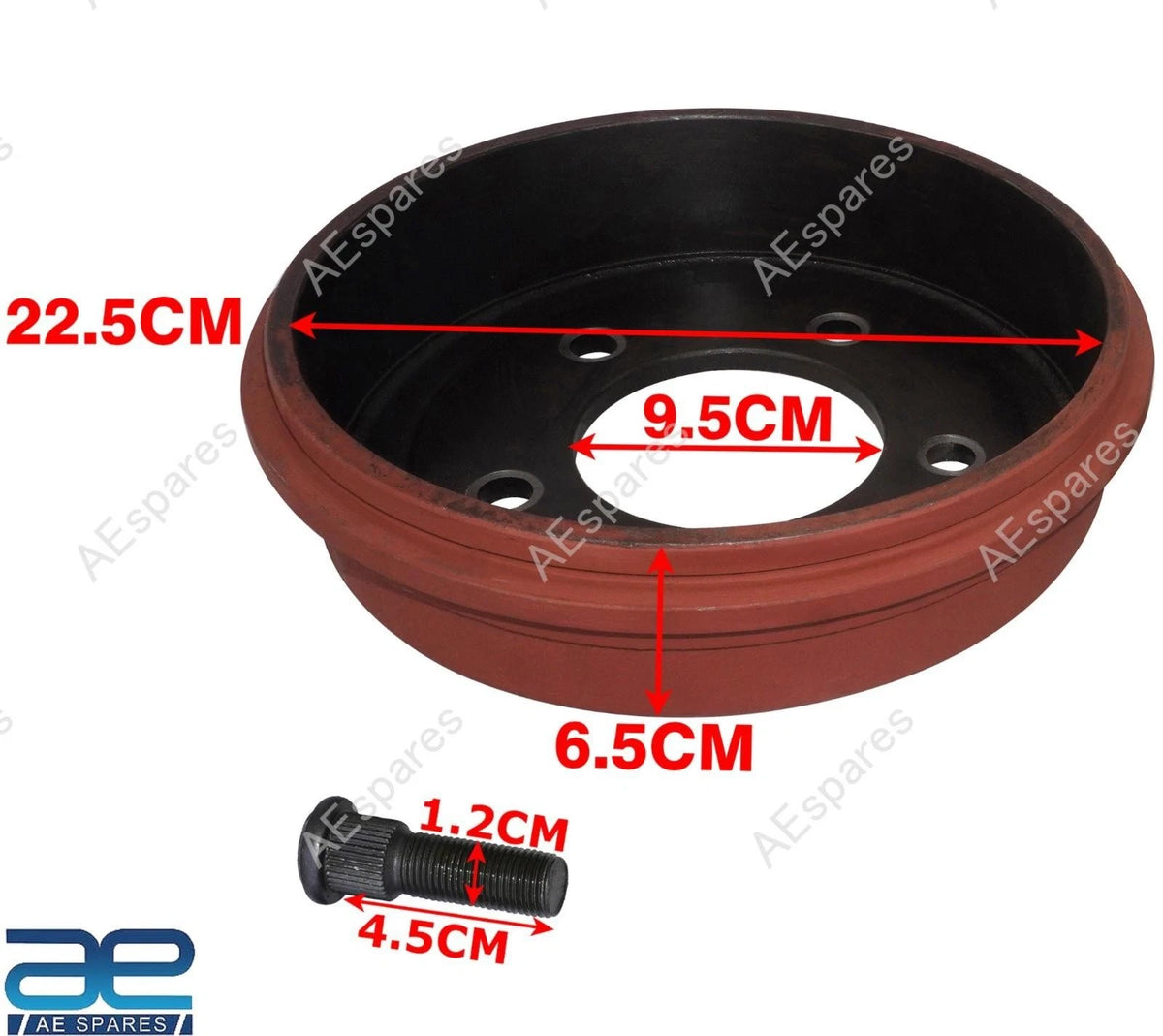Brake Drum 9" & Lug Nuts for Willys MB GPW CJ2A CJ3A CJ3B CJ5 (1941–1971)