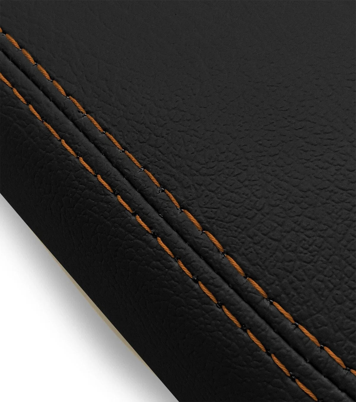 Leather Console Lid Armrest Cover for Chevrolet Equinox (2018–2020) Orange Stitch