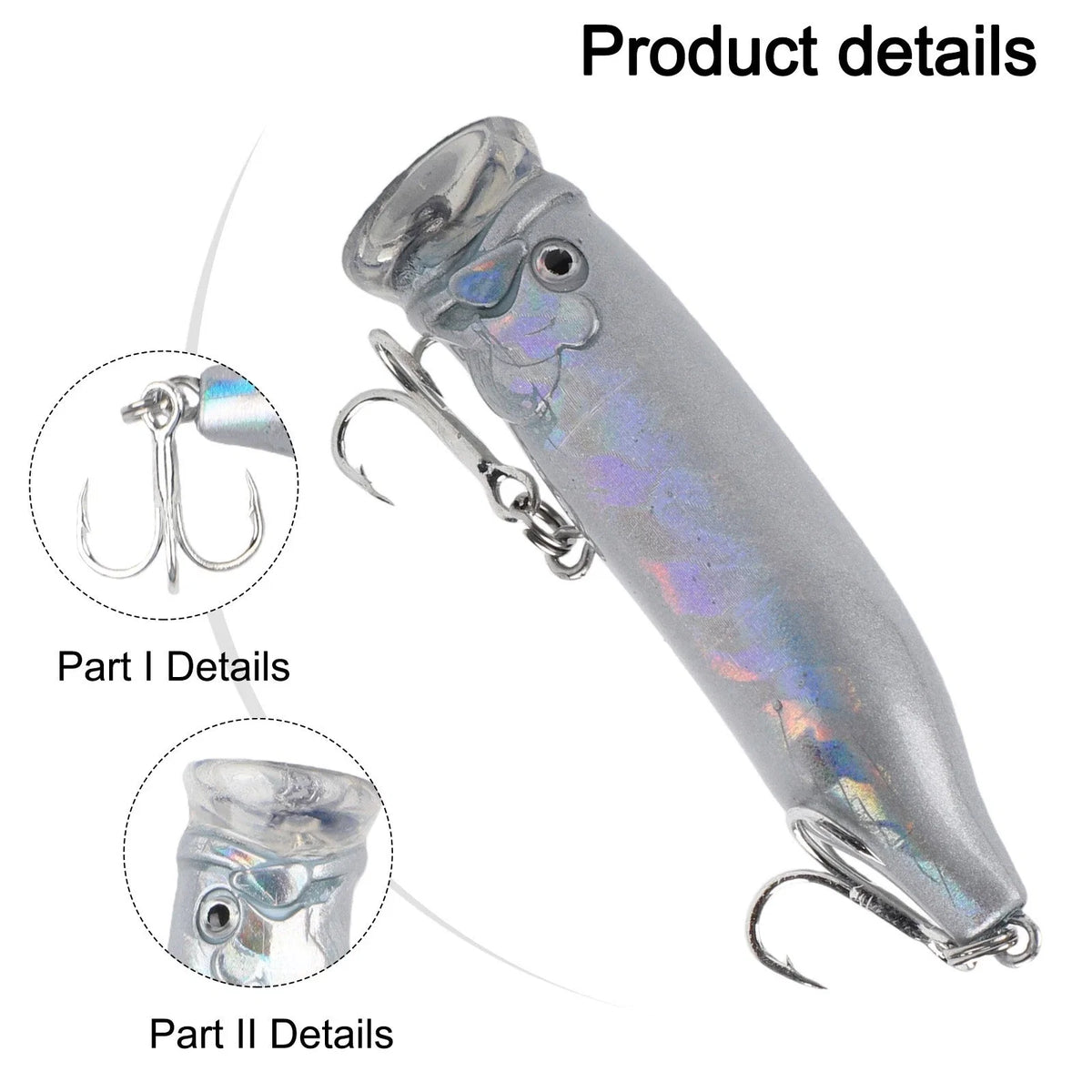 10g Popper Fishing Lure with 3D Eyes for Enhanced Attraction
