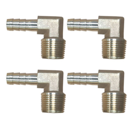 2PC 3/8 Hose Barb Elbow x 3/8 Male NPT Brass Pipe Fitting for Gas Fuel Water