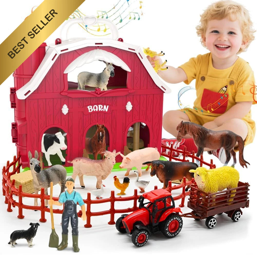 Red Barn Musical Farm Playset for Toddlers Kids
