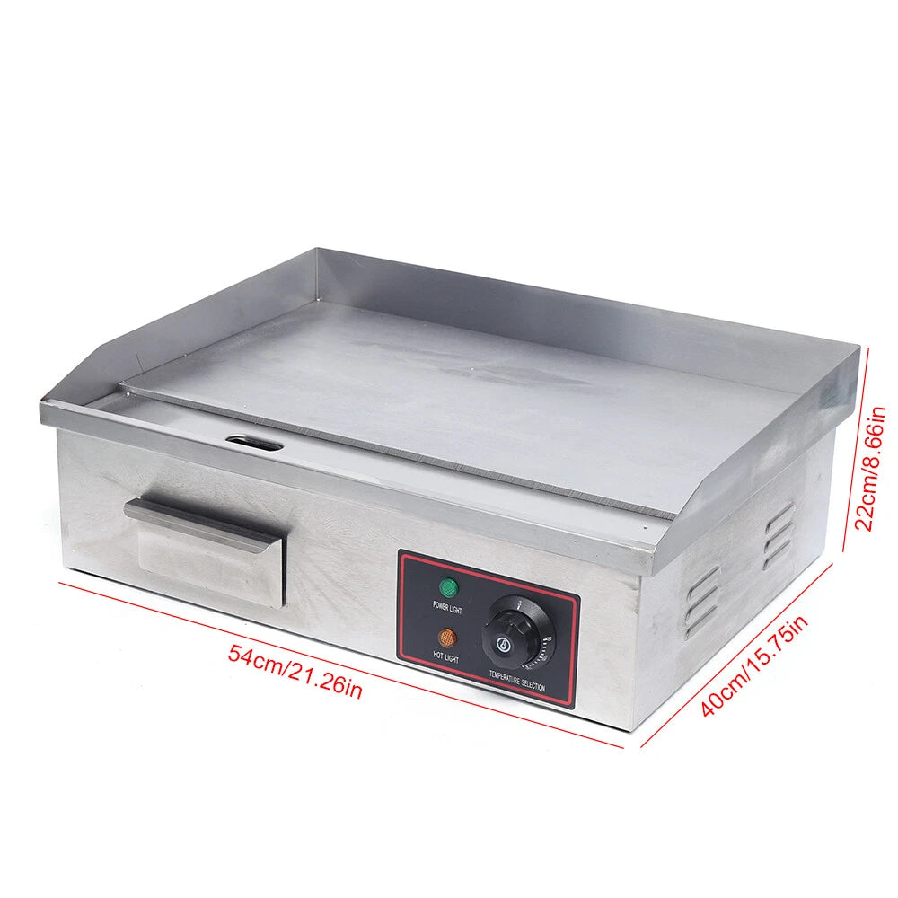 1.6kw Electric Non-Stick Flat Top Grill Griddle for Commercial Use