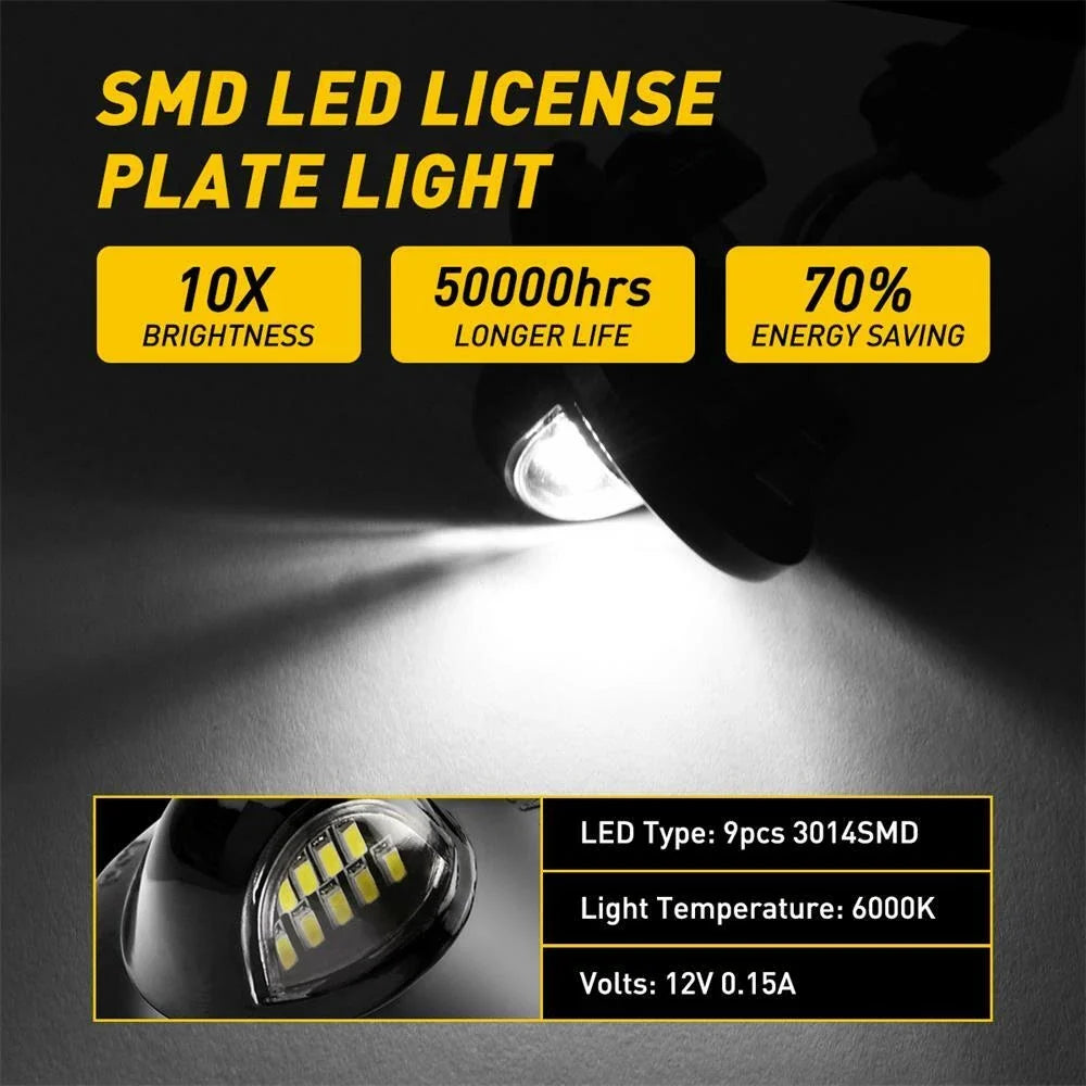 2X LED License Plate Lamp Assembly for Ford F150 F250 F350