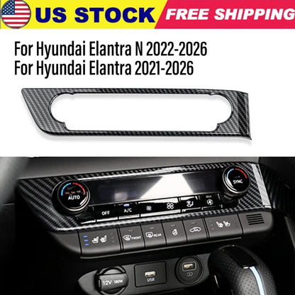 Carbon Fiber ABS Air Conditioner Button Cover Trim for Hyundai Elantra N (2021–2023)